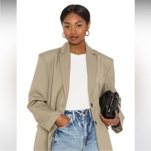 Anine Bing Quinn Blazer Small Khaki Green